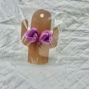 Purple stud earrings